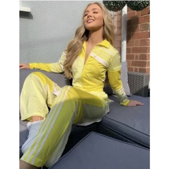 adidas Pants - Adidas x Danielle Cathari Zip Up and Pant Suit Set Tracksuit Yellow Rare Womens